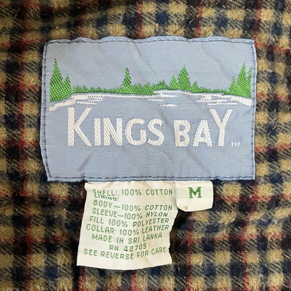 Kings Bay Leather Collared Chore Jacket Womens M Hunting Safari Barn Utility Vtg - Picture 14 of 16